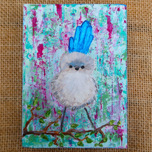 Splendid fairywren textured painting