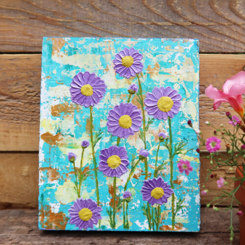 Textured abstract painting flowers plants Textured abstract painting flowers plants