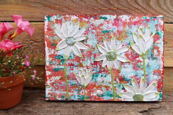 Flannel flowers Flannel flowers textured painting