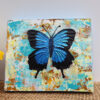 Blue emperor butterfly textured painting