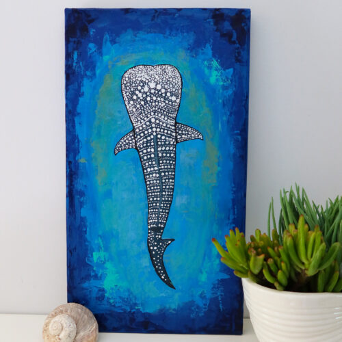 whale shark textured painting