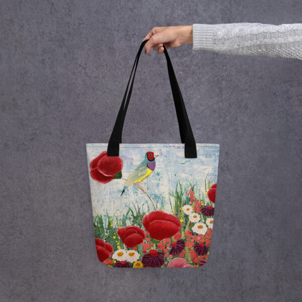 gouldian finch tote bag