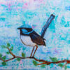 Blue Fairywren Blue fairywren textured painting