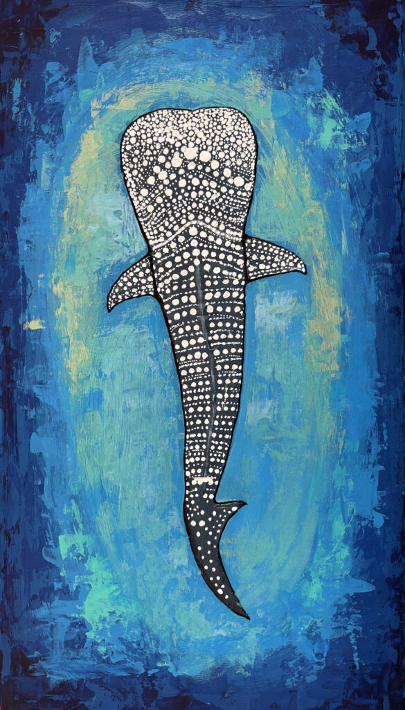 whale shark textured painting